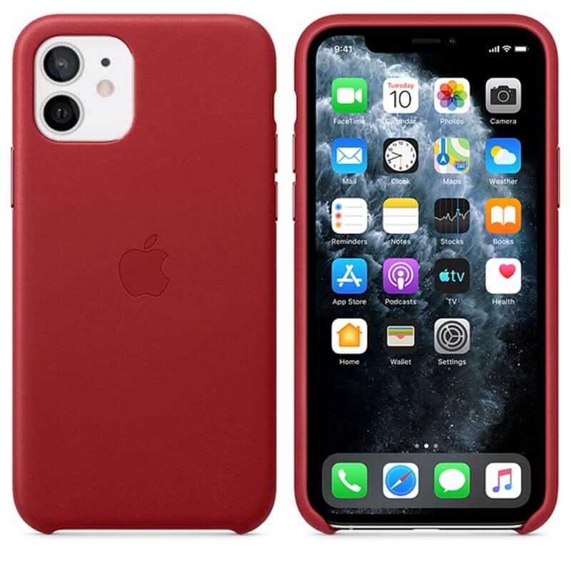 iPhone 11 Leather Case - Red