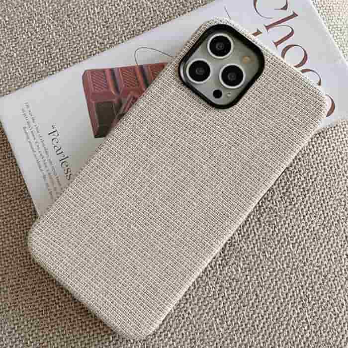 iPhone 14 Pro Fabric Case - Light Grey