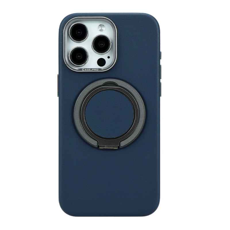 Leather Magnetic Ring Case For iPhone 15 Plus