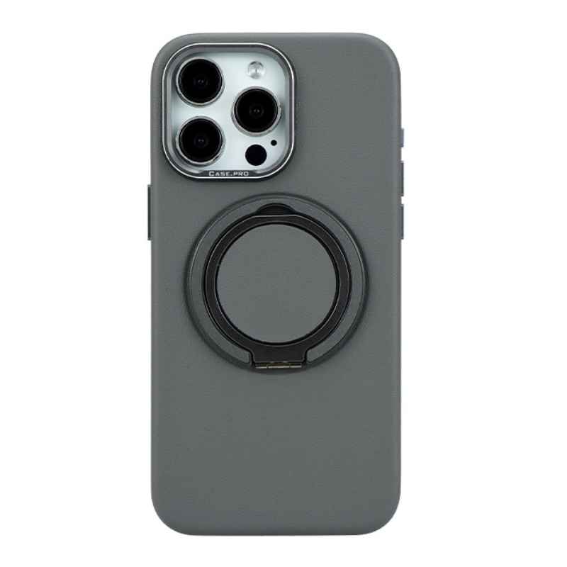 Leather Magnetic Ring Case For iPhone 15 Pro