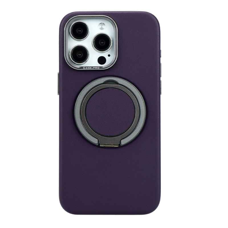 Leather Magnetic Ring Case For iPhone 15 Pro Max