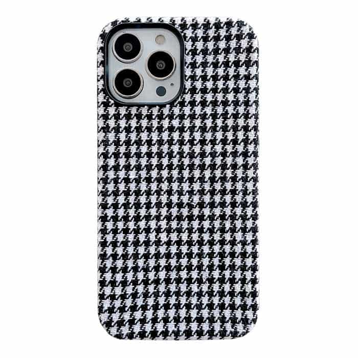 iPhone 13 Fabric Case - Black Grid