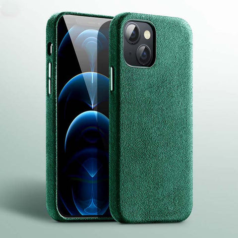 iPhone 14 Plus Alcantara Case - Green