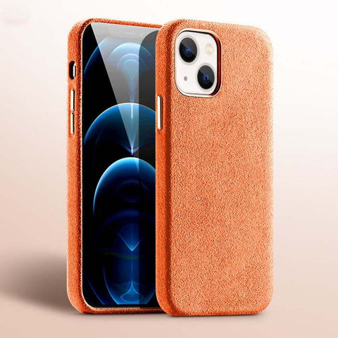iPhone 14 Plus Alcantara Case - Kumquat