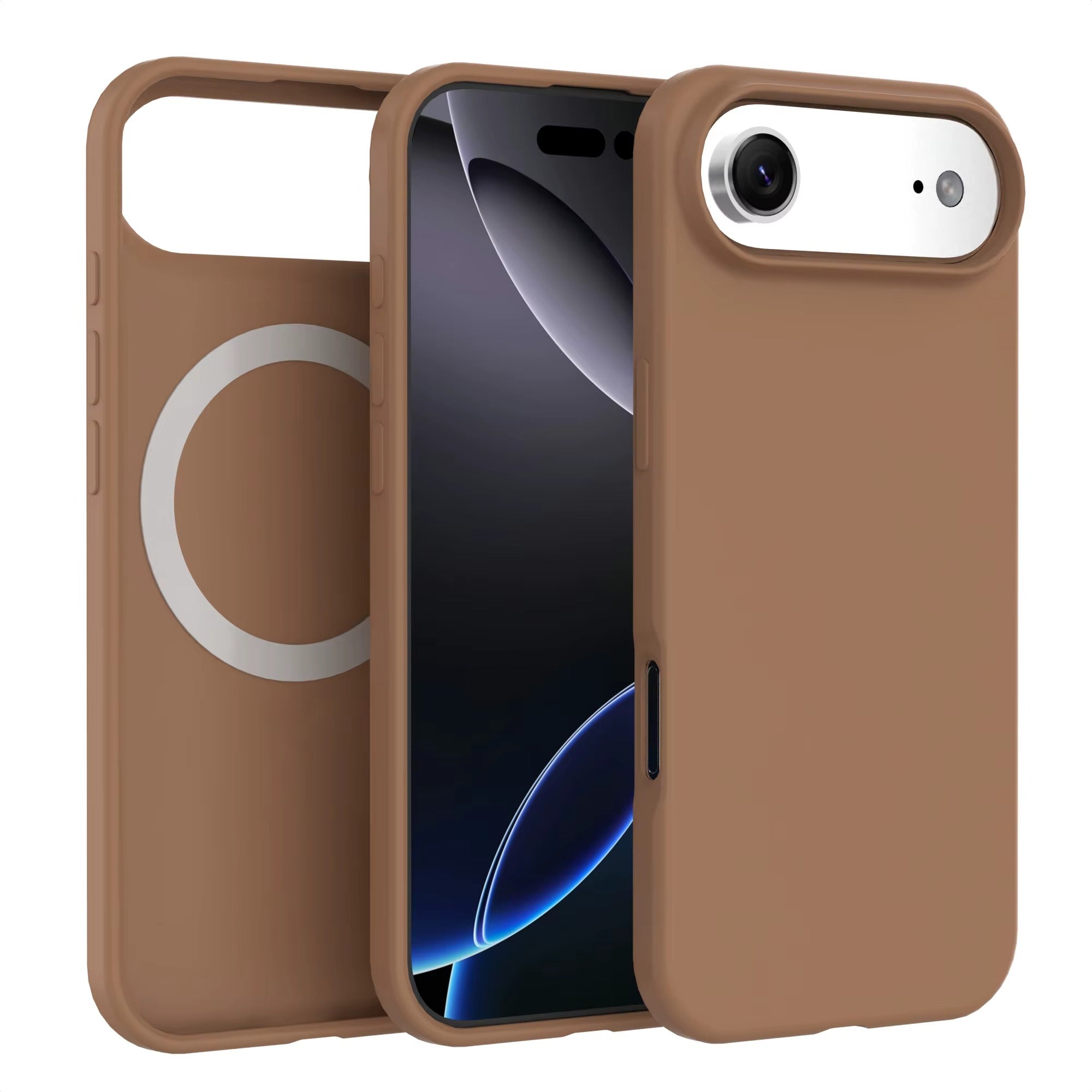 Silicone Phone Case Cover for iPhone 17 Air - Brown