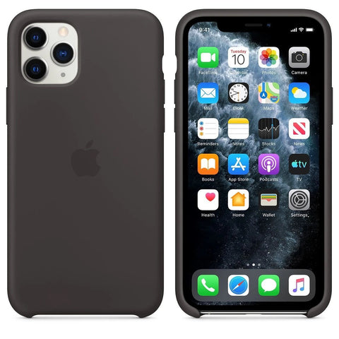 Silicon Case For iPhone 11 Pro Max - Black - Mobilegadgets360